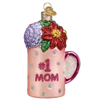 Glass Best Mom Mug Ornament