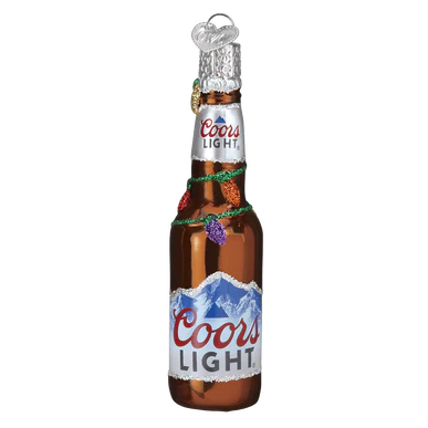 Glass Holiday Coors Light Bottle Ornament