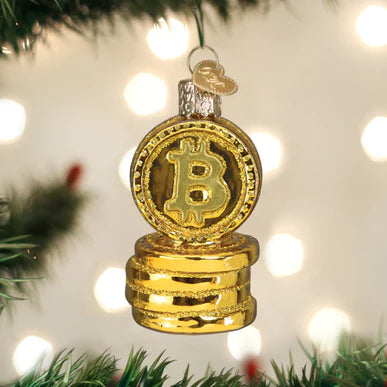 Glass Bitcoin Ornament