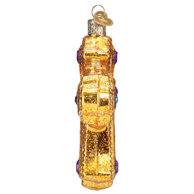 Ornate Jeweled Cross Glass Ornament