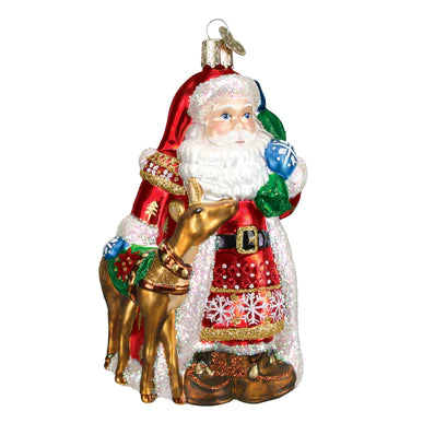 Nordic Santa Glass Ornament