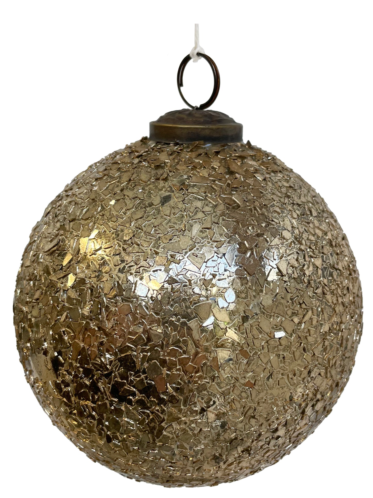 Glass Ornament Ball Gold Flakes 12cm