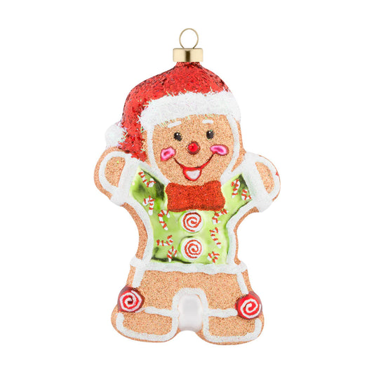 Glass Gingerbread Boy Ornament