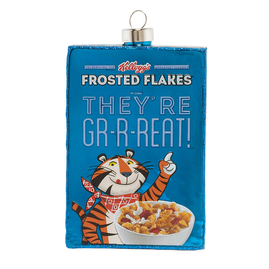 Glass Frosted Vintage Cereal Box Ornament