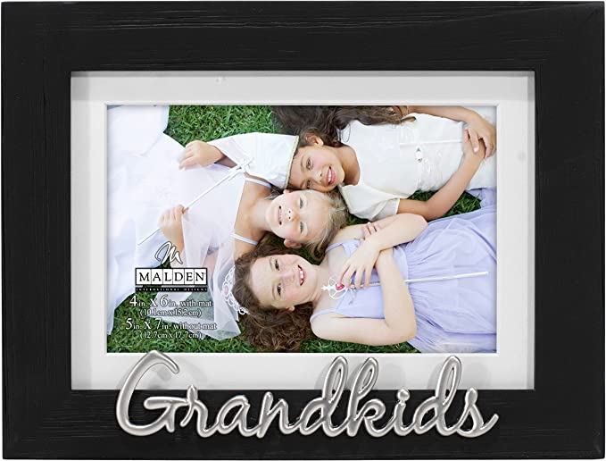4X6/5X7 Grandkids Black Distressed Photo Frame