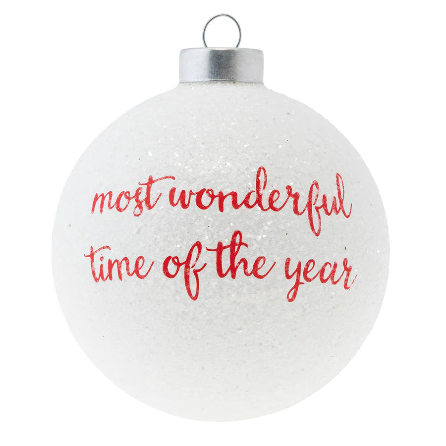Most Wonderful Time Of The Year Glass Ornament