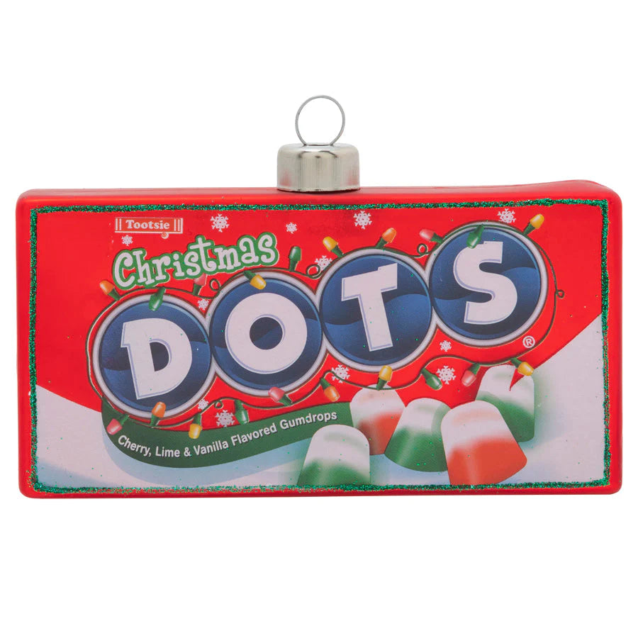 Glass Happy Holi-Dots Ornament