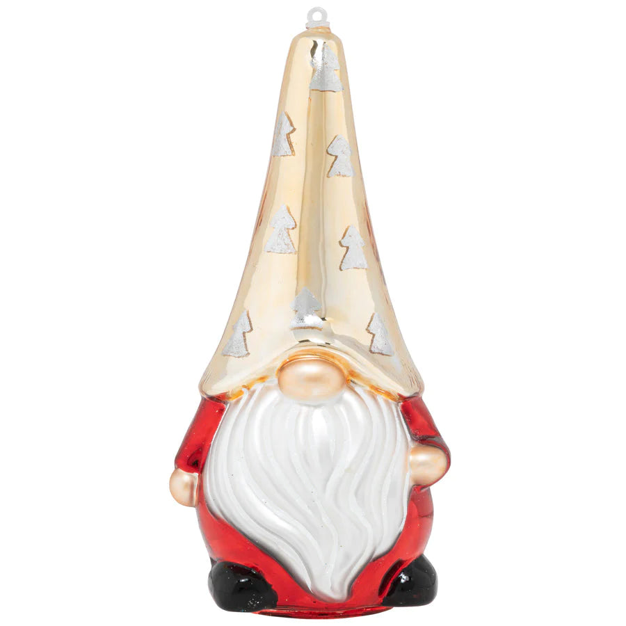 Tree Topper Gnome Glass Ornament