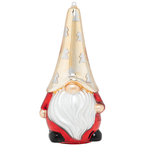 Tree Topper Gnome Glass Ornament
