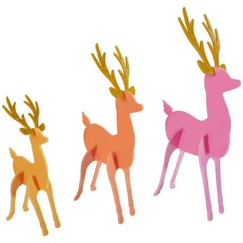 3D Peach Acrylic Deer Decor