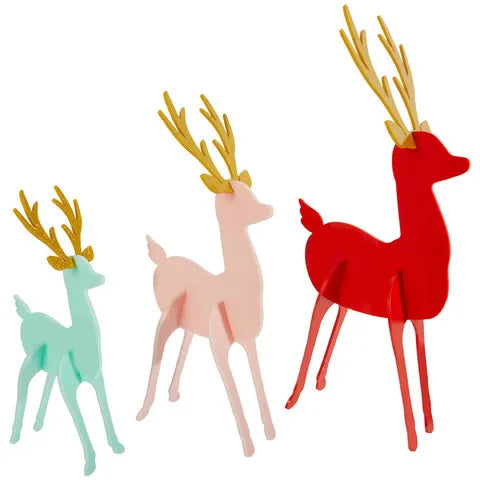 3D Pink Acrylic Deer Decor