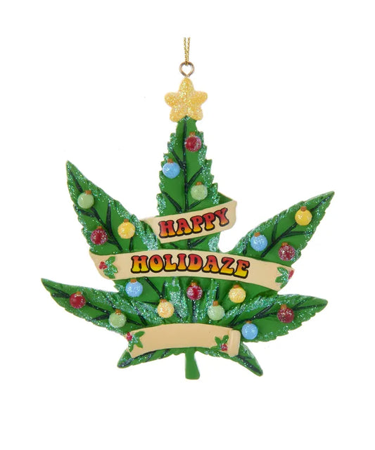 "Happy Holidaze" Resin Cannabis Ornament