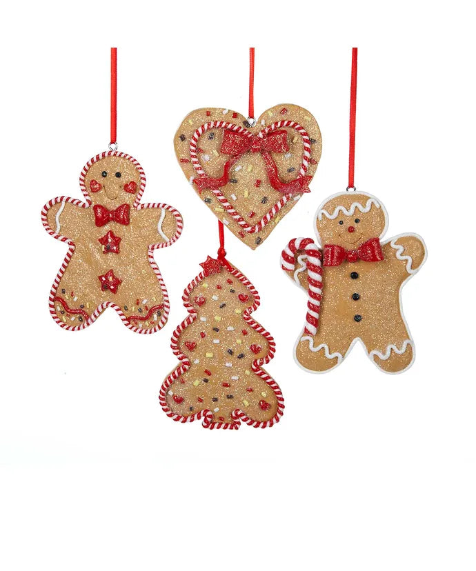 Claydough Gingerbread Heart Button Ornament