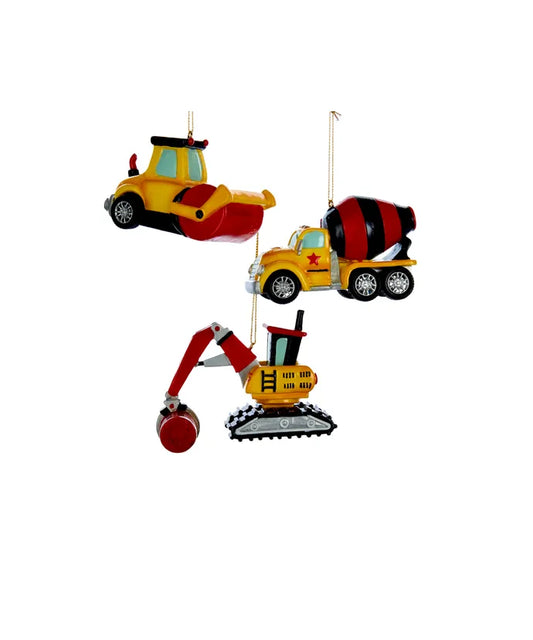 3.8" Resin Construction Vehicle Ornament