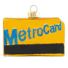 Metro Card Glass Ornament