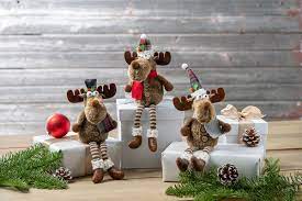 Plush Christmas Moose Shelf Sitters