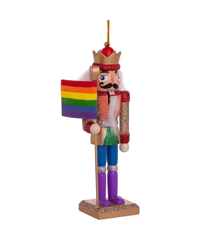 6" Wooden Gay Pride Nutcracker Ornament