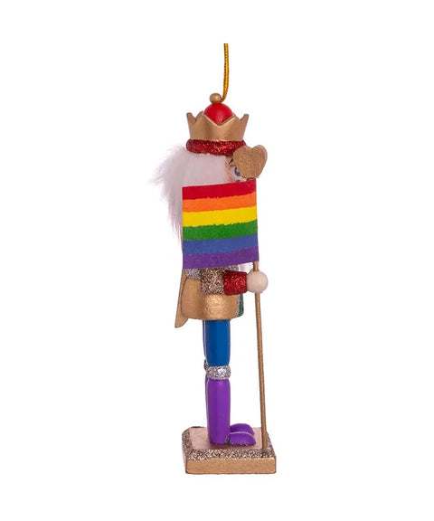 6" Wooden Gay Pride Nutcracker Ornament