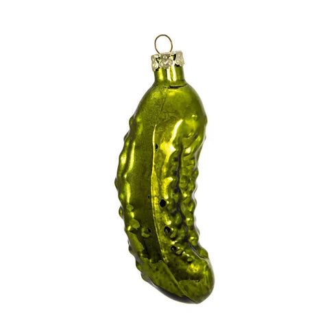 4" Hand-Blown Glass Pickle Ornament