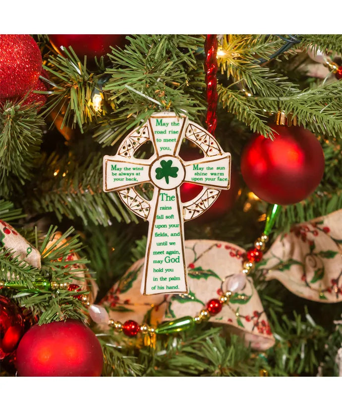 Ceramic Irish Blessing Cross Ornament