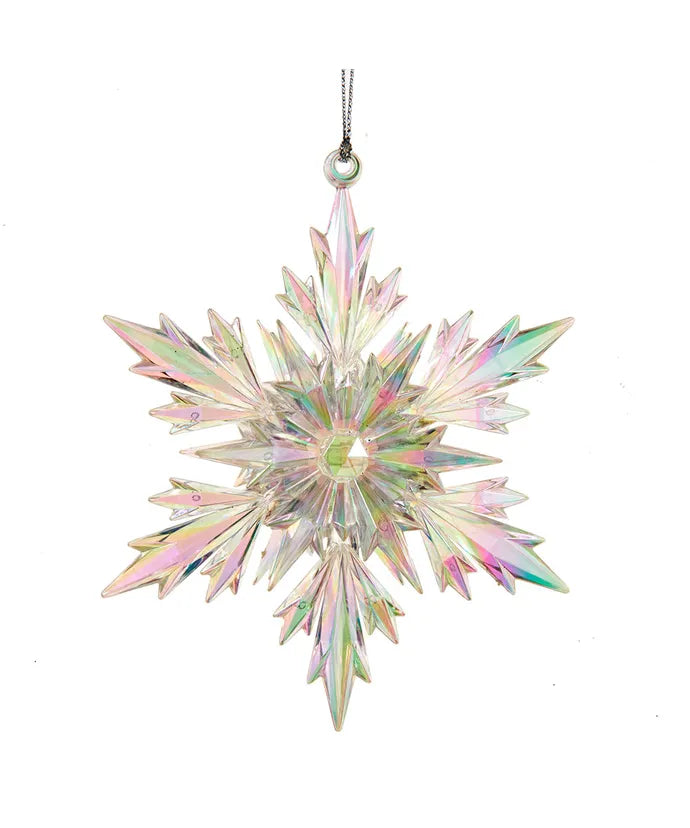 Iridescent Glam Spiked Snowflake Ornament