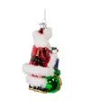 5" Noble Gems Glass Santa Covid Vaccine Ornament