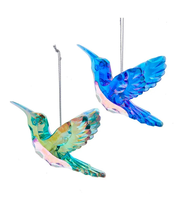 Blue or Green Acrylic Hummingbird Ornament