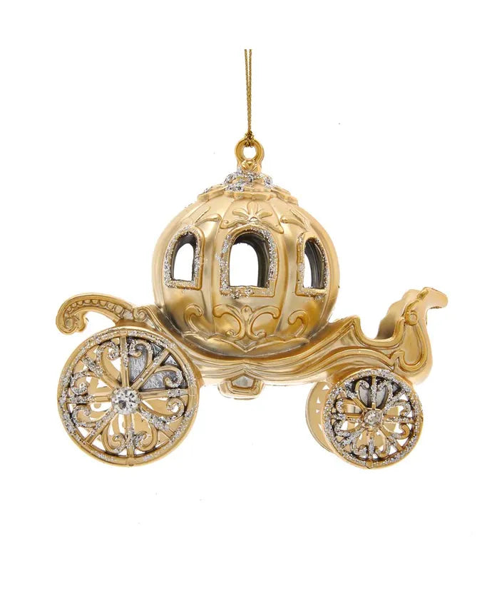5" Plastic Metallic Gold Carriage Ornament