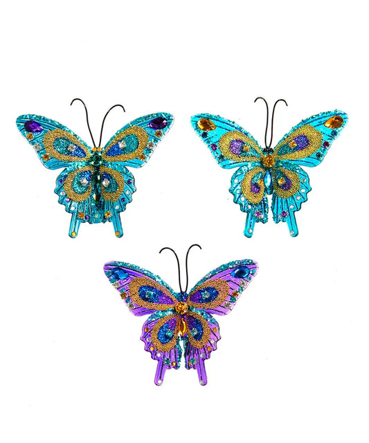 3.25" Plastic Butterfly Clip Ornament