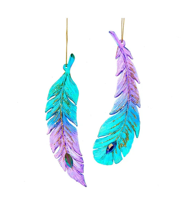 6.5" Peacock Dreams Feather Ornament